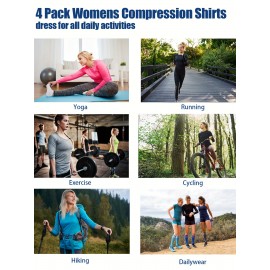 4 Pcs/Pack Women's Solid Color Sports Basics, Crew Neck Long Sleeve Comfortable Yoga Fitness Workout Top, Women's Activewear 4 Pcs/Pack Women's Solid Color Sports Basics, Crew Neck Long Sleeve Comfortable Yoga Fitness Workout Top, Women's Activewear