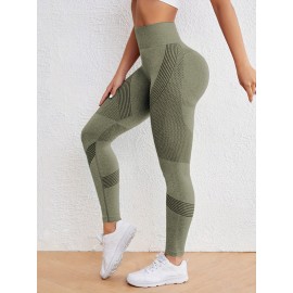 High Stretch Comfortable Quick Drying Sports Leggings, High Waist Seamless Yoga Pants, Women's Activewear High Stretch Comfortable Quick Drying Sports Leggings, High Waist Seamless Yoga Pants, Women's Activewear