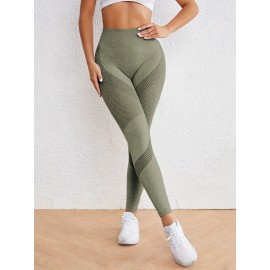 High Stretch Comfortable Quick Drying Sports Leggings, High Waist Seamless Yoga Pants, Women's Activewear High Stretch Comfortable Quick Drying Sports Leggings, High Waist Seamless Yoga Pants, Women's Activewear