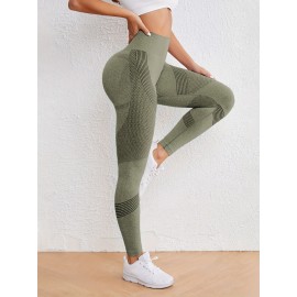 High Stretch Comfortable Quick Drying Sports Leggings, High Waist Seamless Yoga Pants, Women's Activewear High Stretch Comfortable Quick Drying Sports Leggings, High Waist Seamless Yoga Pants, Women's Activewear