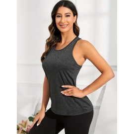 Sexy Back Cut Out Breathable Sleeveless Sports T-shirt, Sports Fitness Yoga Running Tank Top Sexy Back Cut Out Breathable Sleeveless Sports T-shirt, Sports Fitness Yoga Running Tank Top