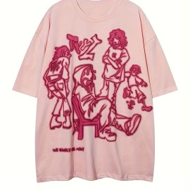 Cartoon Print Crew Neck T-shirt, Casual Short Sleeve Top, Women's Clothing Cartoon Print Crew Neck T-shirt, Casual Short Sleeve Top, Women's Clothing