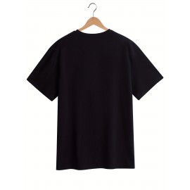 Cat & Coffee Print T-shirt, Casual Crew Neck Short Sleeve T-shirt, Women's Clothing Cat & Coffee Print T-shirt, Casual Crew Neck Short Sleeve T-shirt, Women's Clothing