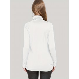 2 Packs Warm Turtleneck T-Shirts, Casual Long Sleeve Top For Spring & Fall, Women's Clothing 2 Packs Warm Turtleneck T-Shirts, Casual Long Sleeve Top For Spring & Fall, Women's Clothing