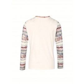 Cat Print Crew Neck T-shirt, Causal Long Sleeve Top For Spring & Fall, Women's Clothing Cat Print Crew Neck T-shirt, Causal Long Sleeve Top For Spring & Fall, Women's Clothing