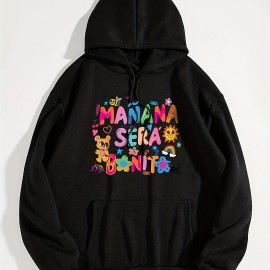 Letter & Graphic Print Kangaroo Pocket Hoodie, Casual Long Sleeve Drawstring Hoodies Sweatshirt, Women's Clothing Letter & Graphic Print Kangaroo Pocket Hoodie, Casual Long Sleeve Drawstring Hoodies Sweatshirt, Women's Clothing