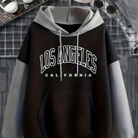 Color Block Letter Print Hoodies, Casual Drawstring Long Sleeve Sweatshirt, Women's Clothing Color Block Letter Print Hoodies, Casual Drawstring Long Sleeve Sweatshirt, Women's Clothing