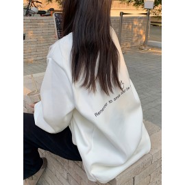 Smile Face Print Pullover Sweatshirt, Casual Long Sleeve Crew Neck Sweatshirt For Fall & Winter, Women's Clothing Smile Face Print Pullover Sweatshirt, Casual Long Sleeve Crew Neck Sweatshirt For Fall & Winter, Women's Clothing